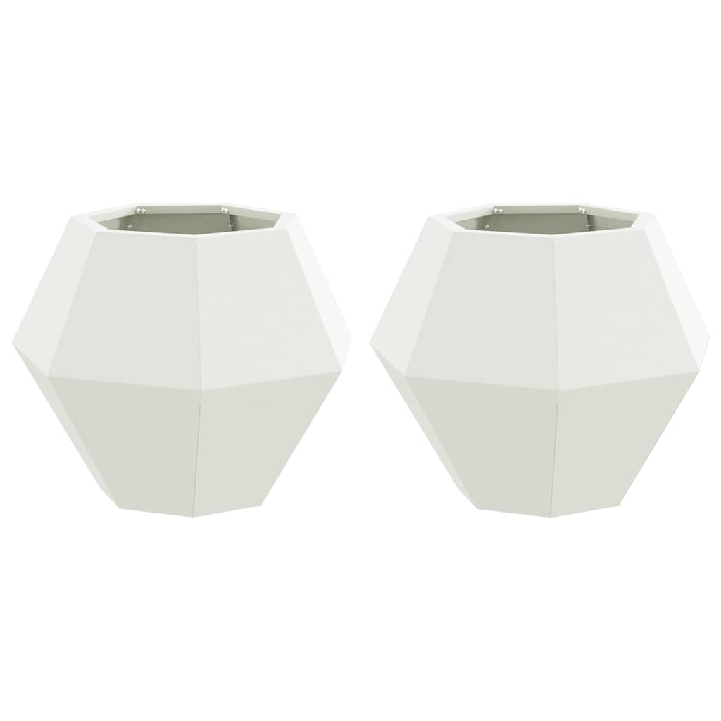 vidaXL Donica 2 pcs Biały 50 x 50 x 40 cm Stal