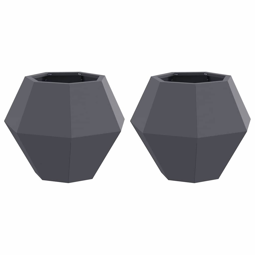vidaXL Donica 2 pcs Antracyt 50 x 50 x 40 cm Stal
