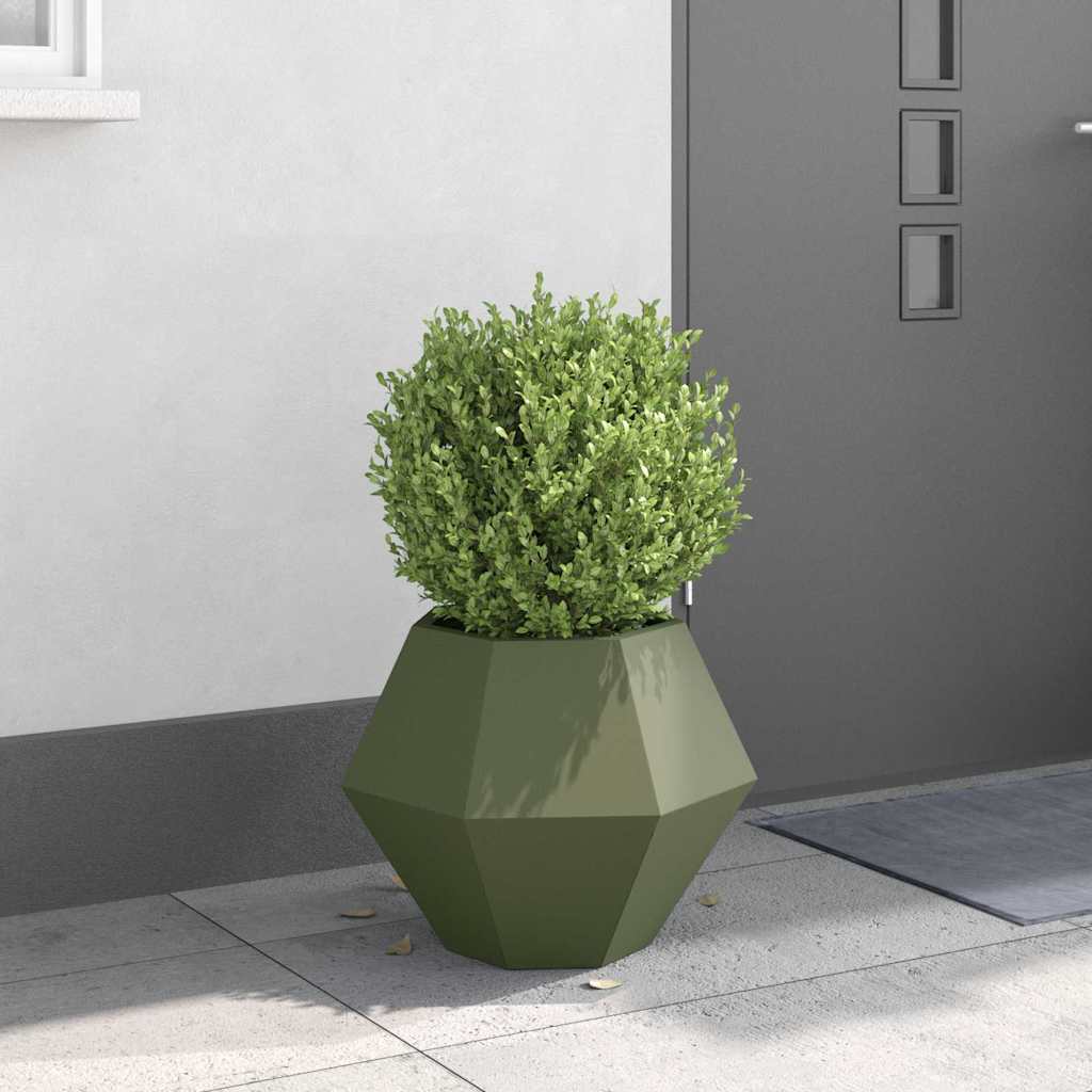 vidaXL Donica Zielony oliwkowy 50 x 50 x 40 cm Stal