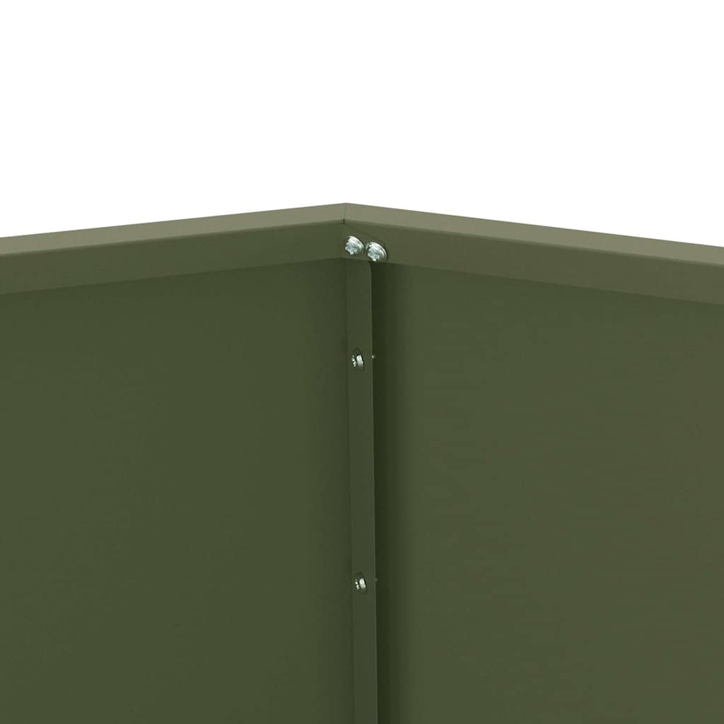 vidaXL Donica 2 pcs Zielony oliwkowy 50 x 50 x 40 cm Stal