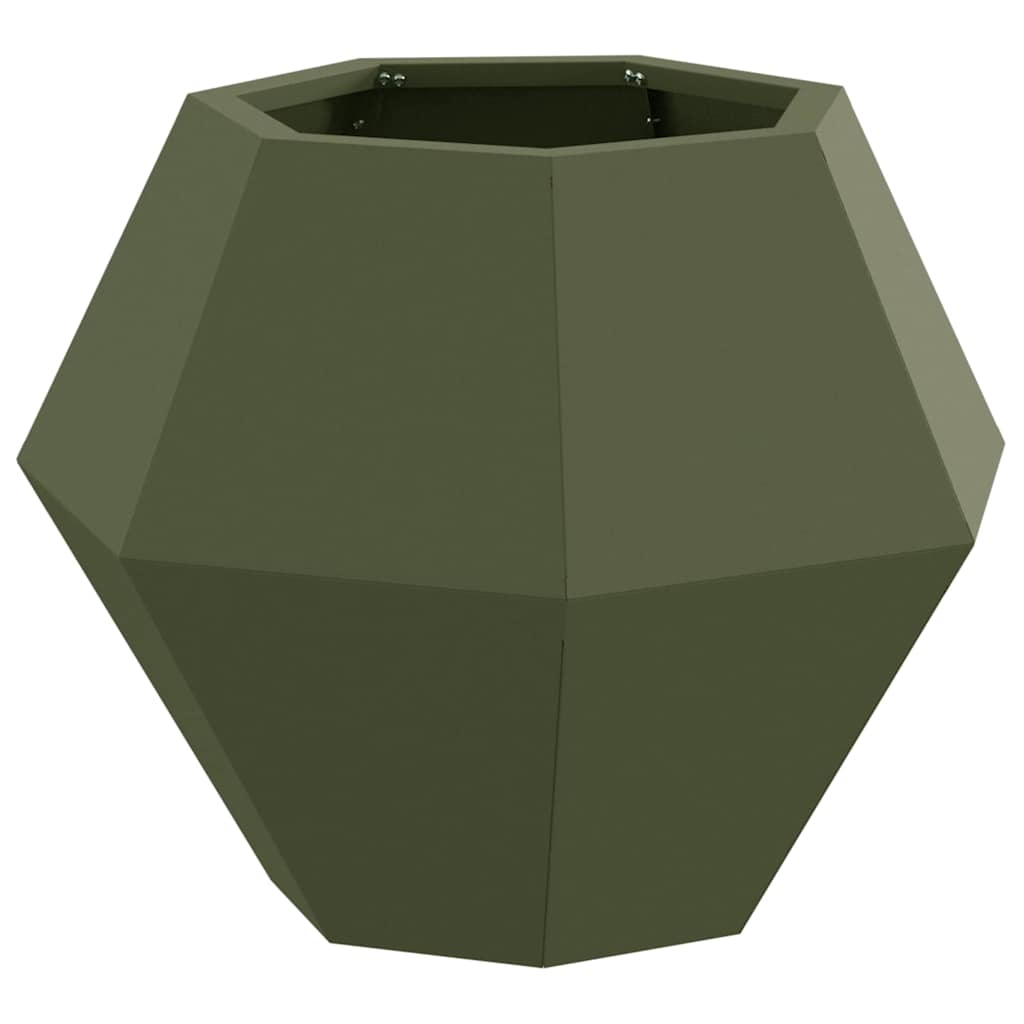 vidaXL Donica 2 pcs Zielony oliwkowy 50 x 50 x 40 cm Stal