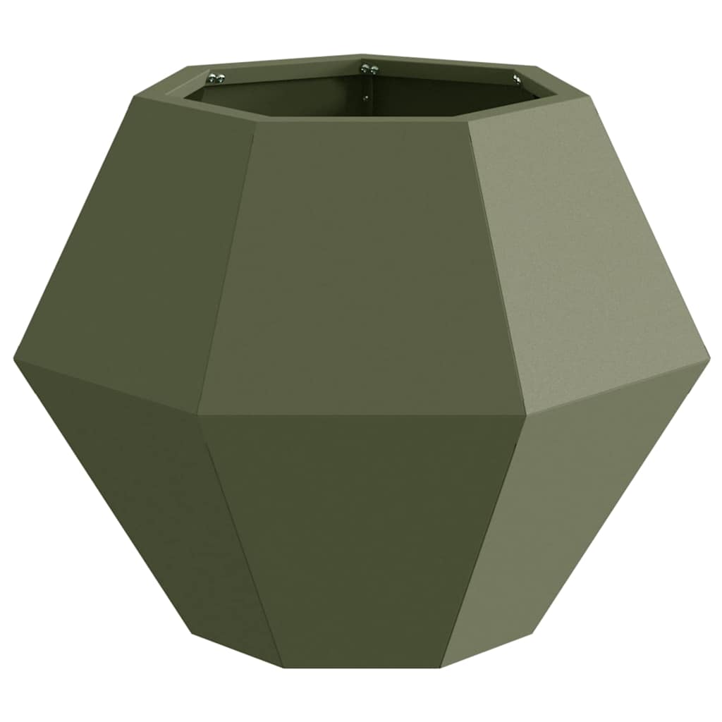vidaXL Donica 2 pcs Zielony oliwkowy 50 x 50 x 40 cm Stal