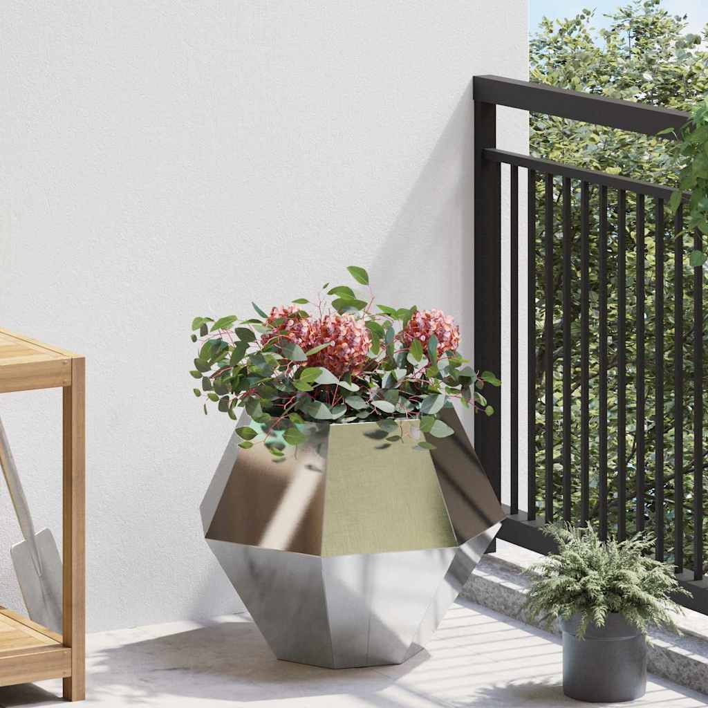vidaXL Donica Srebrny 50 x 50 x 40 cm Stal nierdzewna