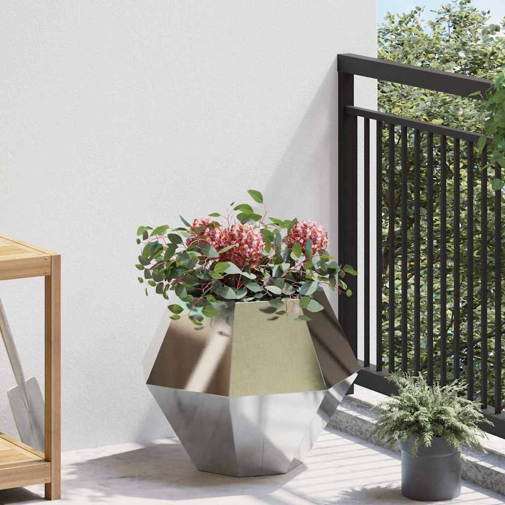 vidaXL Donica 2 pcs Srebrny 50 x 50 x 40 cm Stal nierdzewna