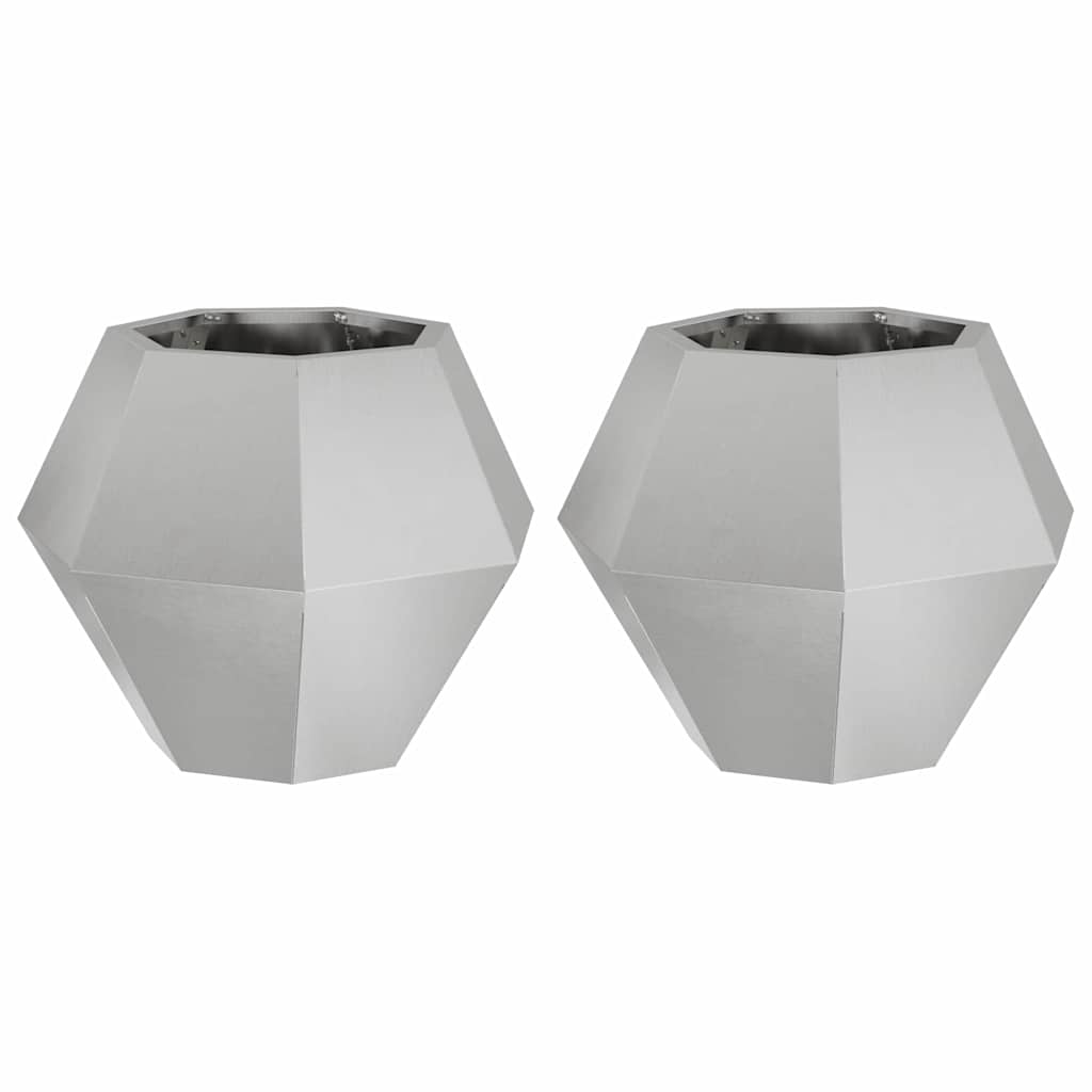 vidaXL Donica 2 pcs Srebrny 50 x 50 x 40 cm Stal nierdzewna
