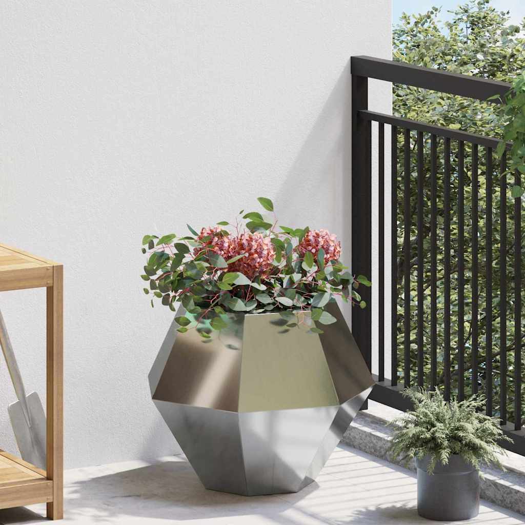 vidaXL Donica Srebrny 50 x 50 x 40 cm Stal Galwanizowana