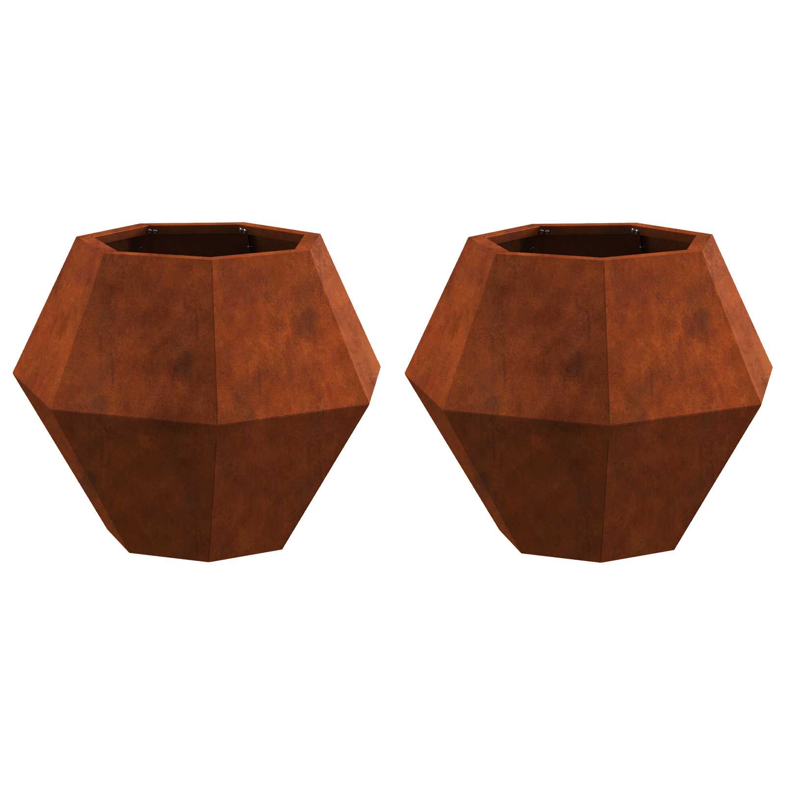 vidaXL Donica 2 pcs Rdzawy 50 x 50 x 40 cm