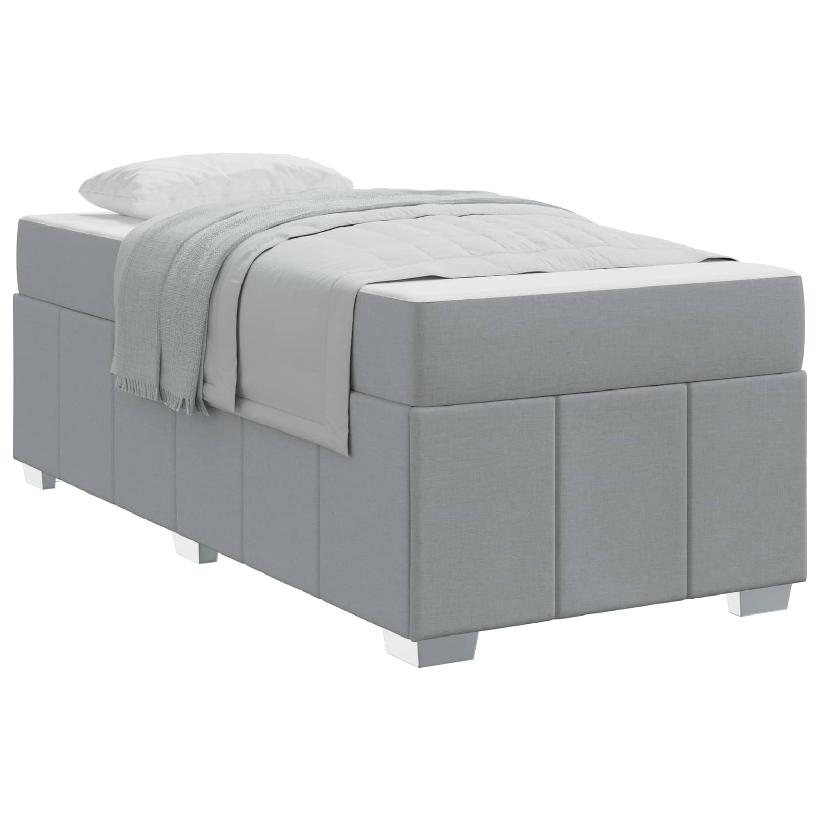 vidaXL Ramka łóżka z materacem Jasnoszary 80 x 200 cm tkanina