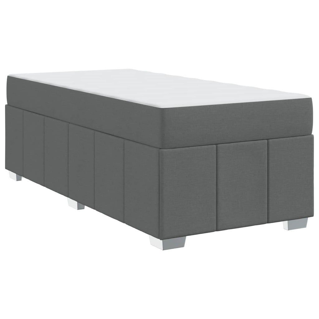 vidaXL Ramka łóżka z materacem Ciemnoszary 90 x 200 cm tkanina