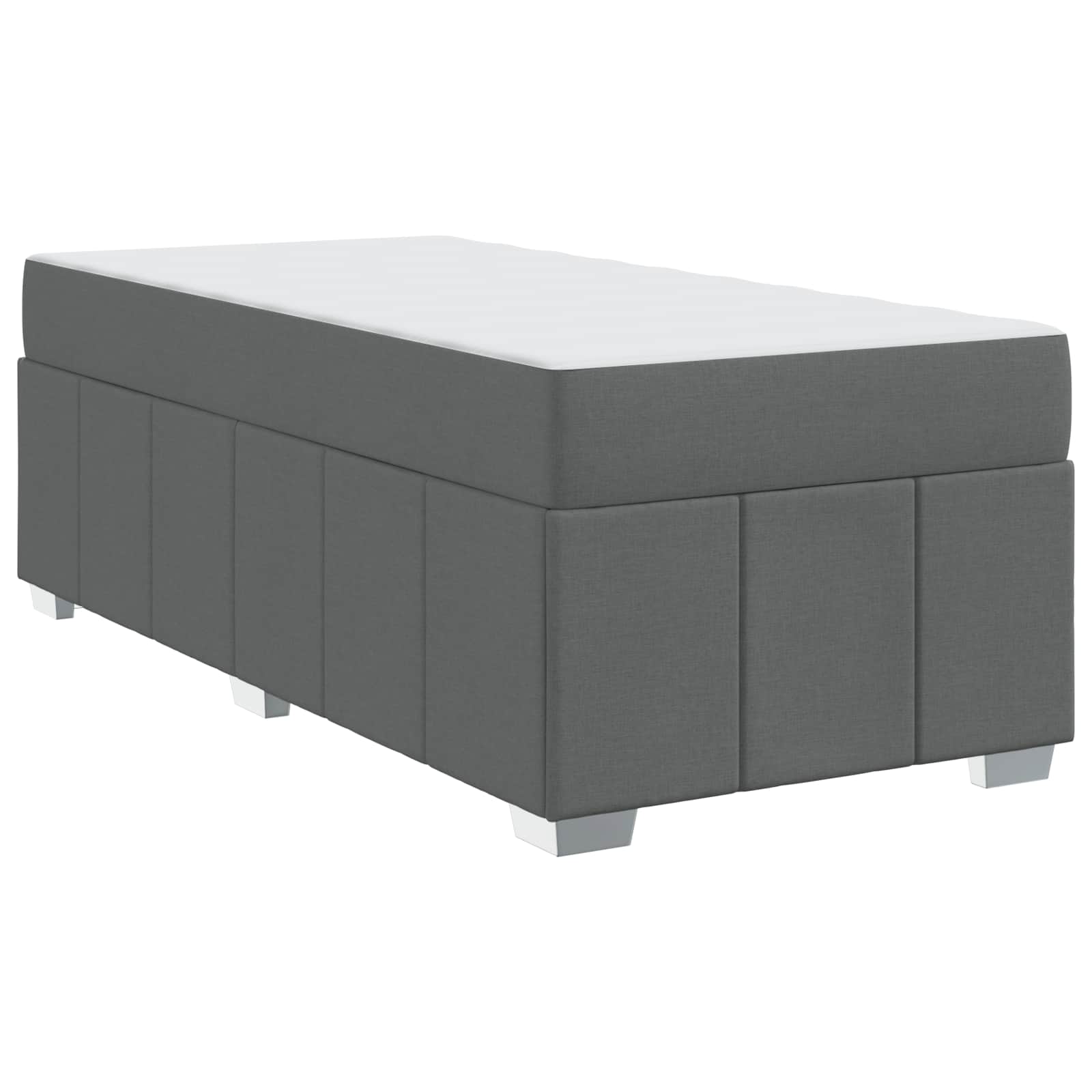 vidaXL Ramka łóżka z materacem Ciemnoszary 90 x 200 cm tkanina