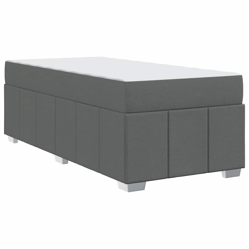 vidaXL Ramka łóżka z materacem Ciemnoszary 90 x 200 cm tkanina