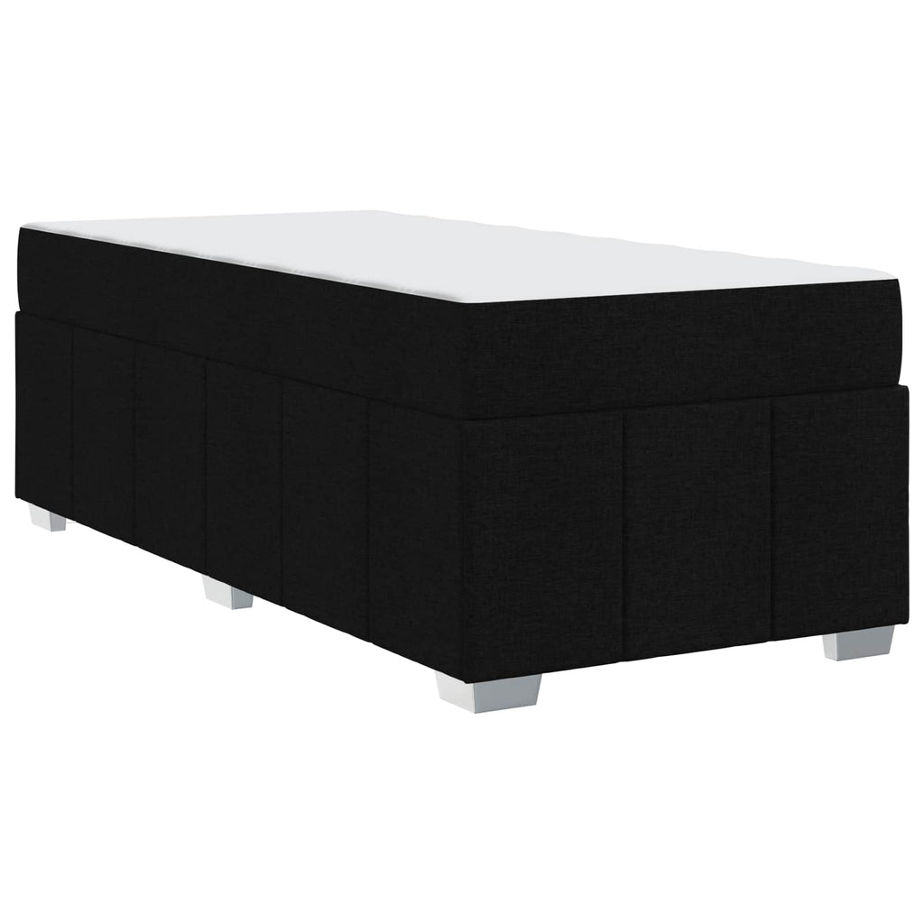 vidaXL Ramka łóżka z materacem Czarny 90 x 200 cm tkanina