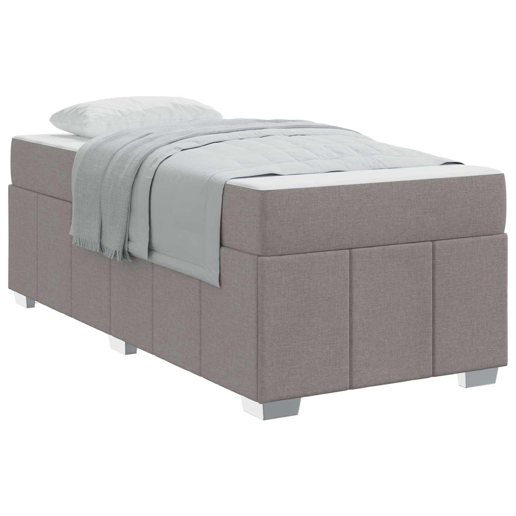 vidaXL Ramka łóżka z materacem Ciemnoszary 90 x 200 cm tkanina