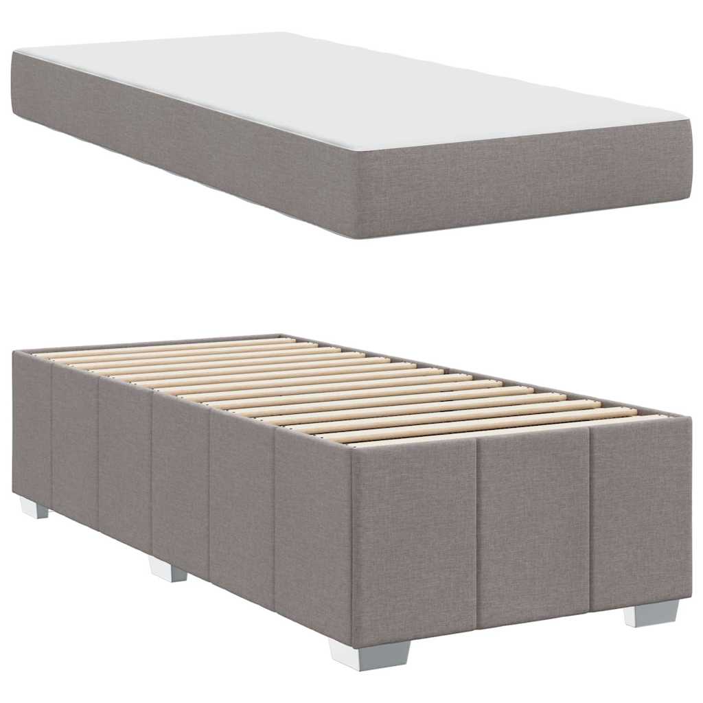 vidaXL Ramka łóżka z materacem Ciemnoszary 90 x 200 cm tkanina