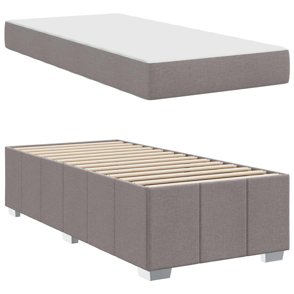 vidaXL Ramka łóżka z materacem Ciemnoszary 90 x 200 cm tkanina