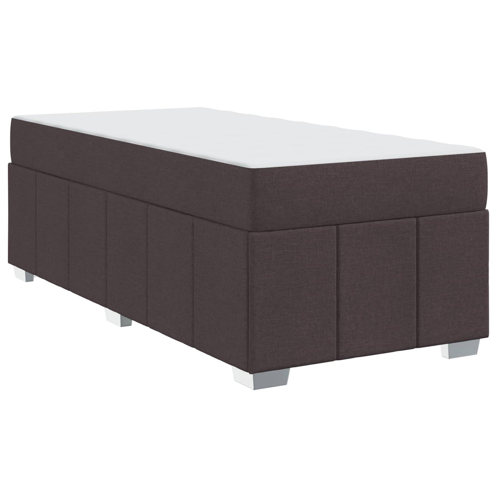 vidaXL Ramka łóżka z materacem Ciemny brąz 100 x 200 cm tkanina