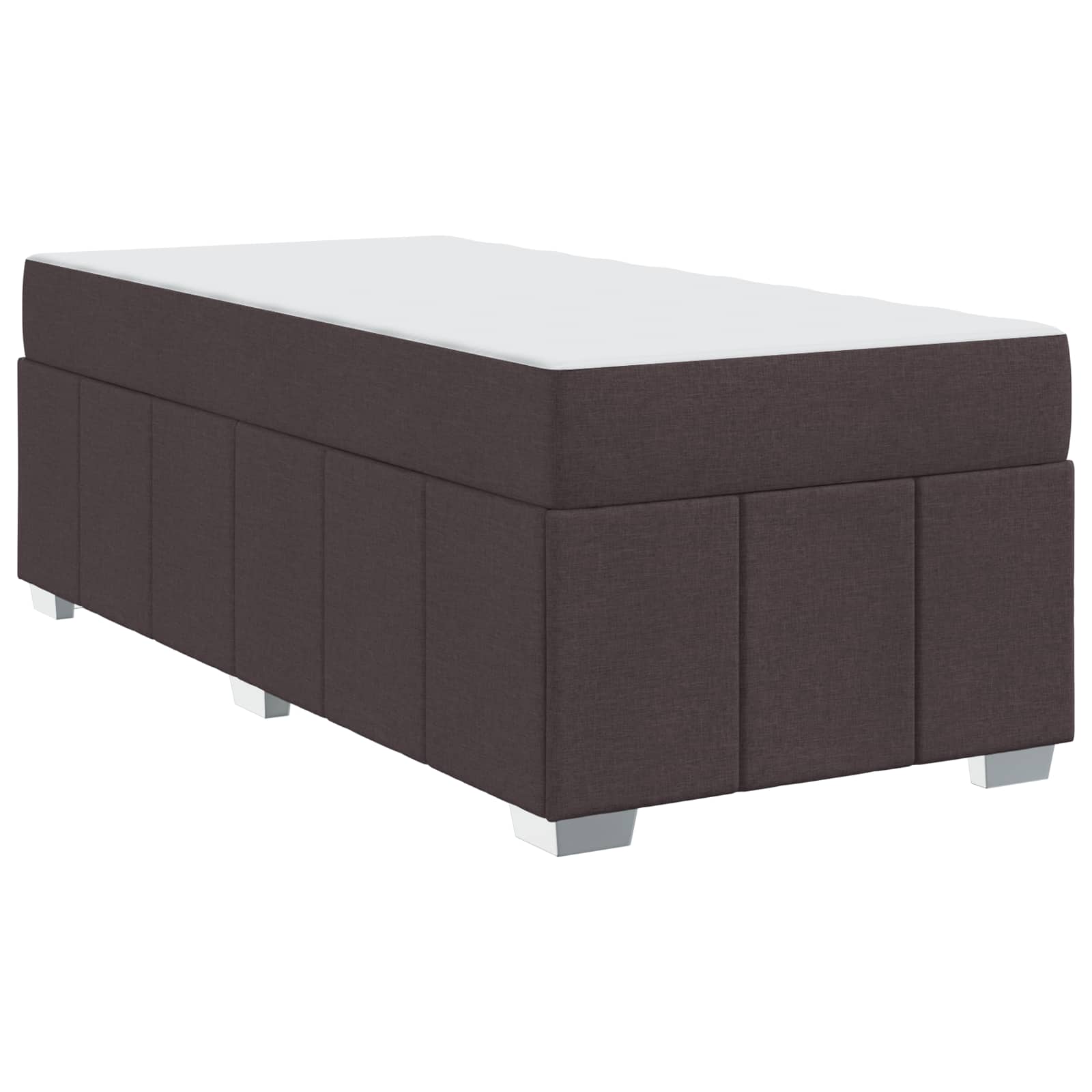 vidaXL Ramka łóżka z materacem Ciemny brąz 100 x 200 cm tkanina