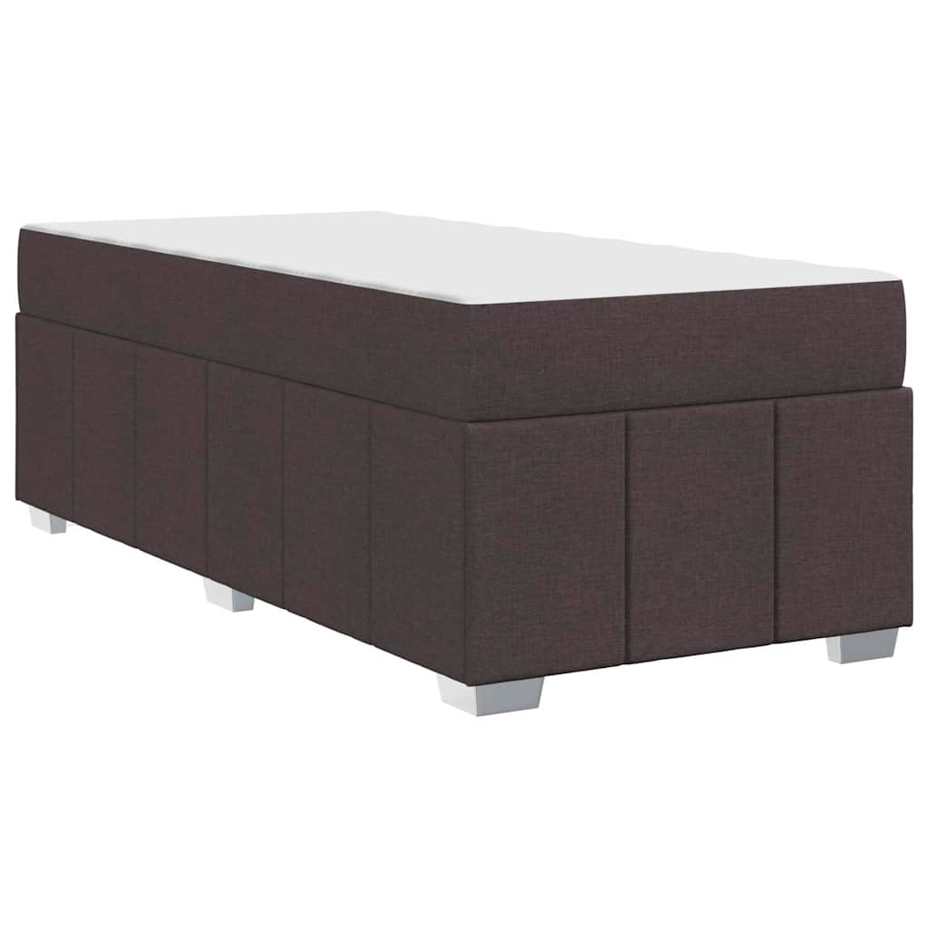 vidaXL Ramka łóżka z materacem Ciemny brąz 100 x 200 cm tkanina