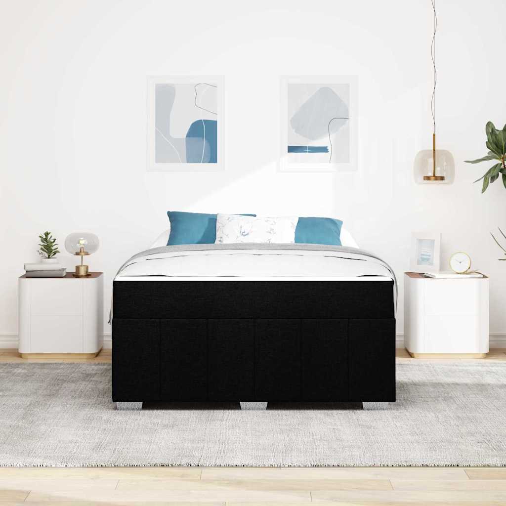 vidaXL Ramka łóżka z materacem Czarny 140 x 200 cm tkanina
