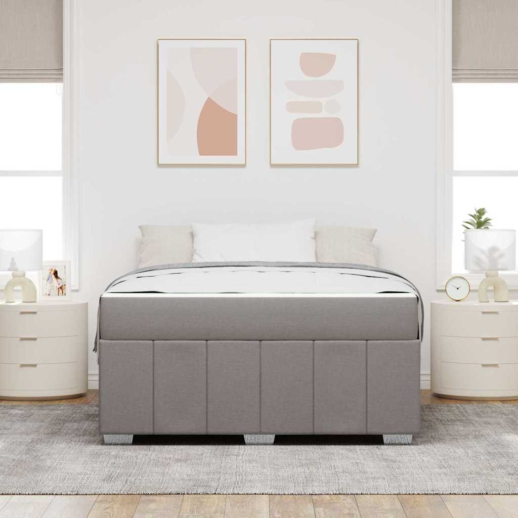 vidaXL Ramka łóżka z materacem Ciemnoszary 140 x 200 cm tkanina