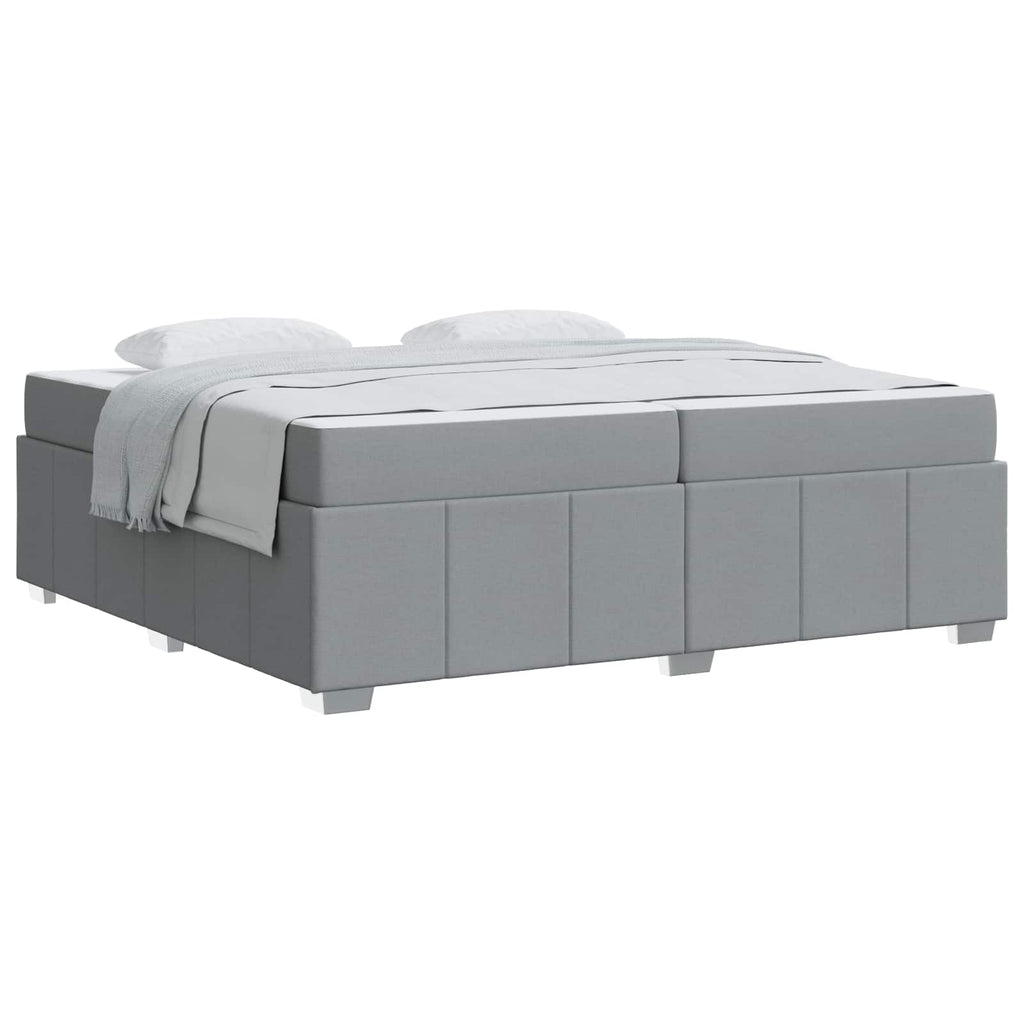 vidaXL Ramka łóżka z materacem Jasnoszary 200 x 200 cm tkanina