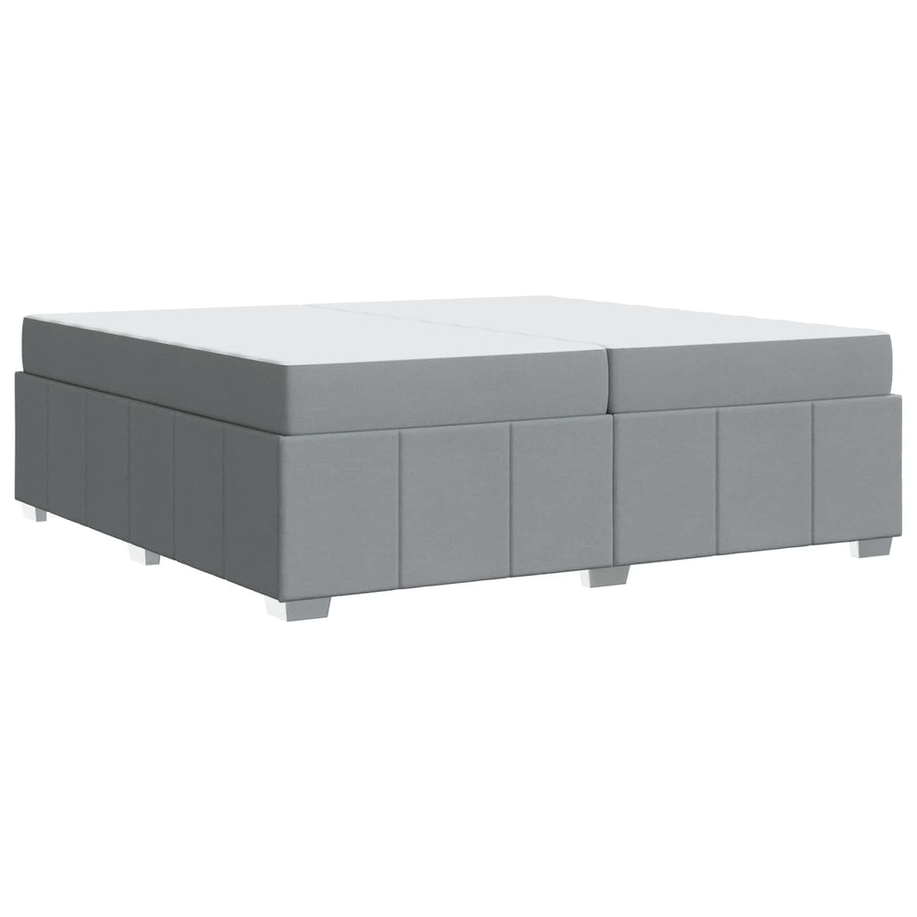 vidaXL Ramka łóżka z materacem Jasnoszary 200 x 200 cm tkanina