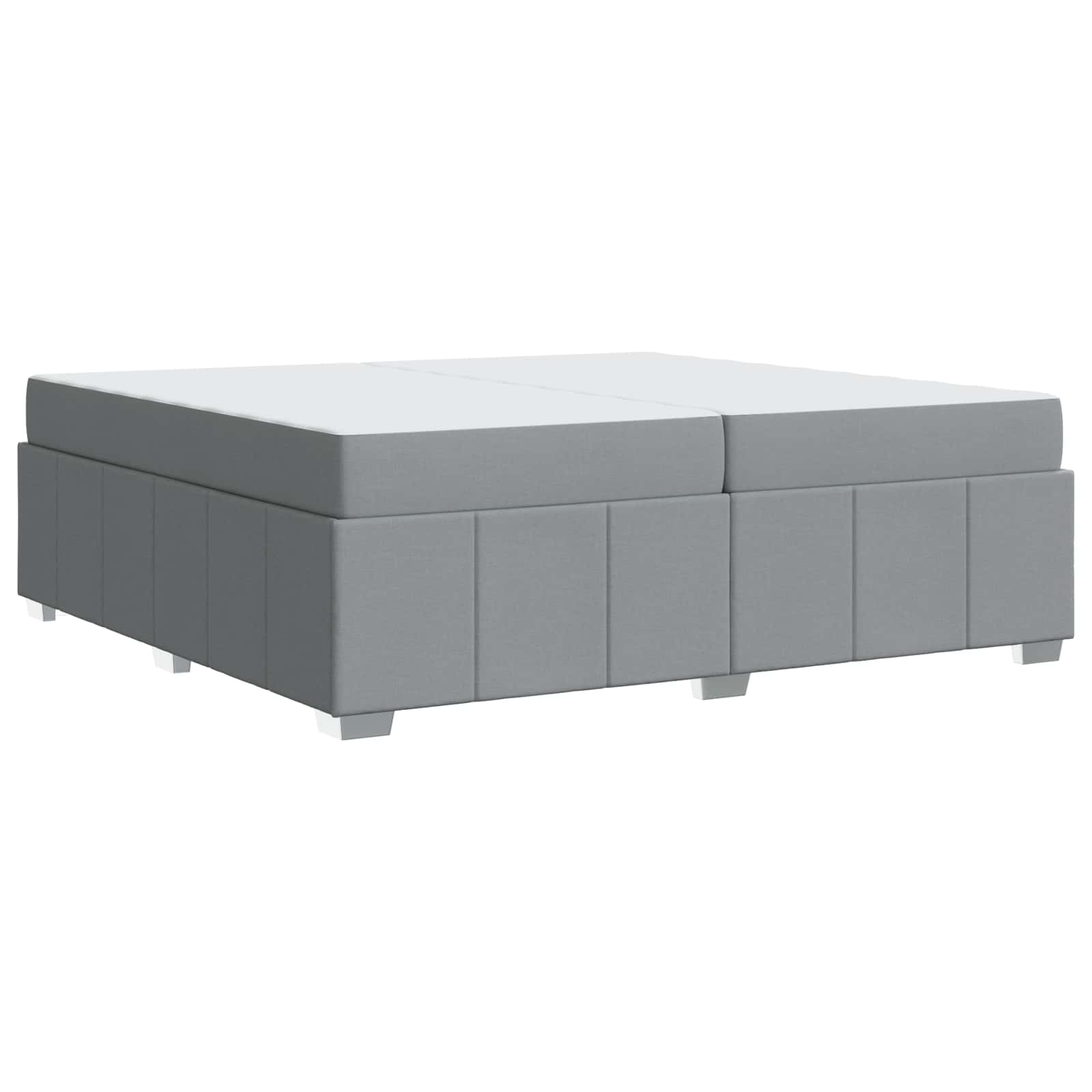 vidaXL Ramka łóżka z materacem Jasnoszary 200 x 200 cm tkanina