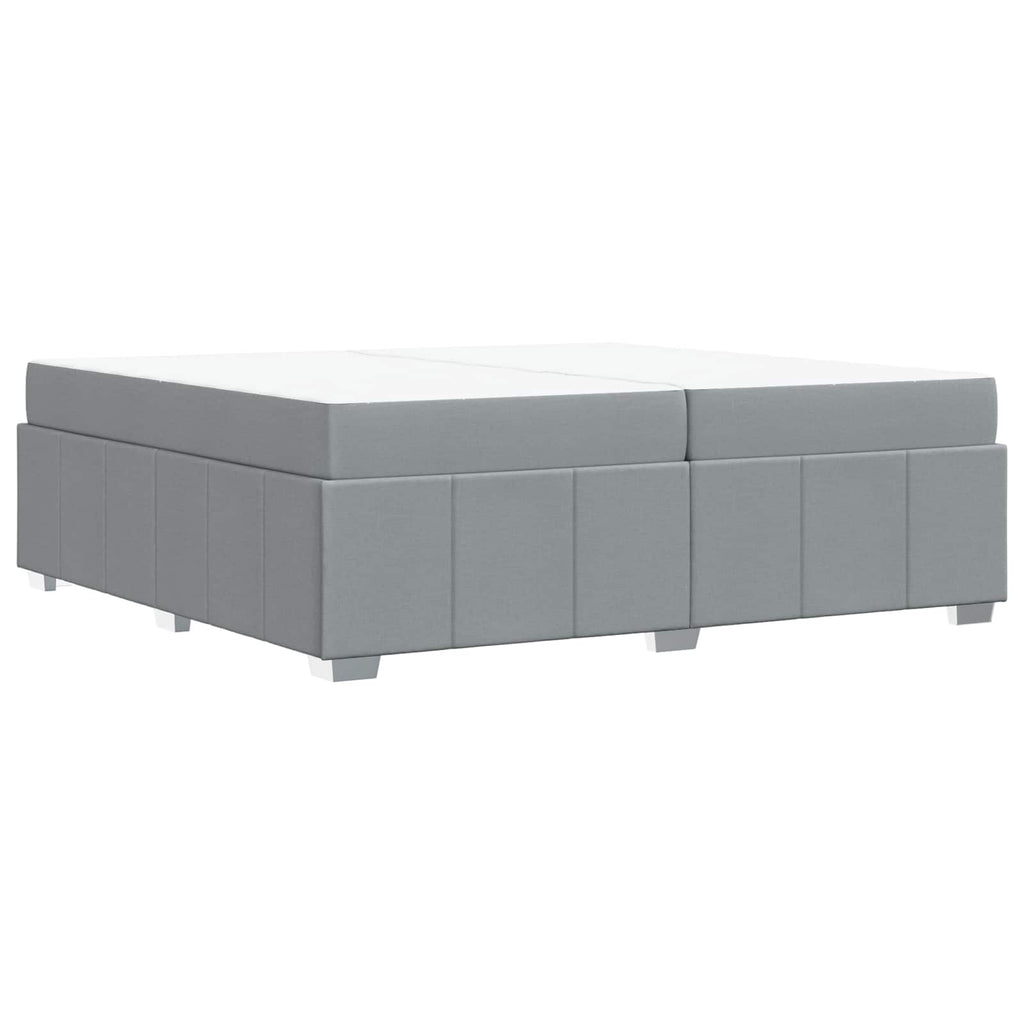 vidaXL Ramka łóżka z materacem Jasnoszary 200 x 200 cm tkanina