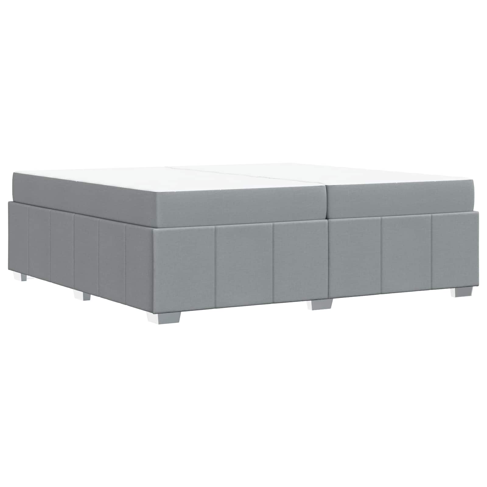 vidaXL Ramka łóżka z materacem Jasnoszary 200 x 200 cm tkanina