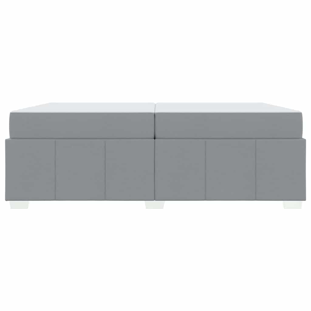 vidaXL Ramka łóżka z materacem Jasnoszary 200 x 200 cm tkanina