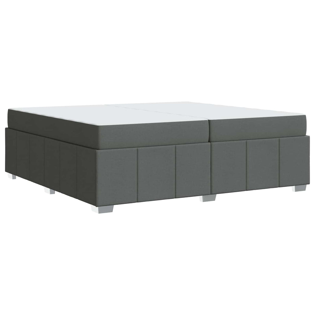 vidaXL Ramka łóżka z materacem Ciemnoszary 200 x 200 cm tkanina