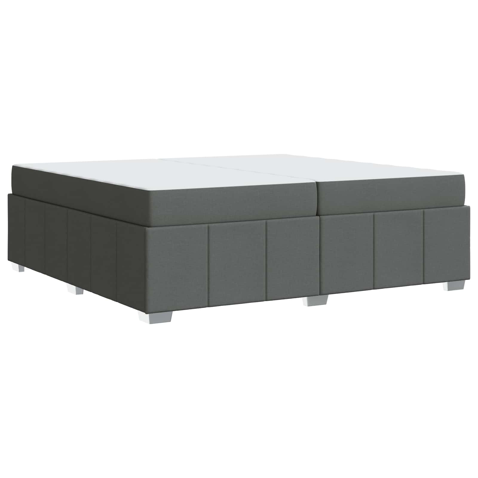 vidaXL Ramka łóżka z materacem Ciemnoszary 200 x 200 cm tkanina