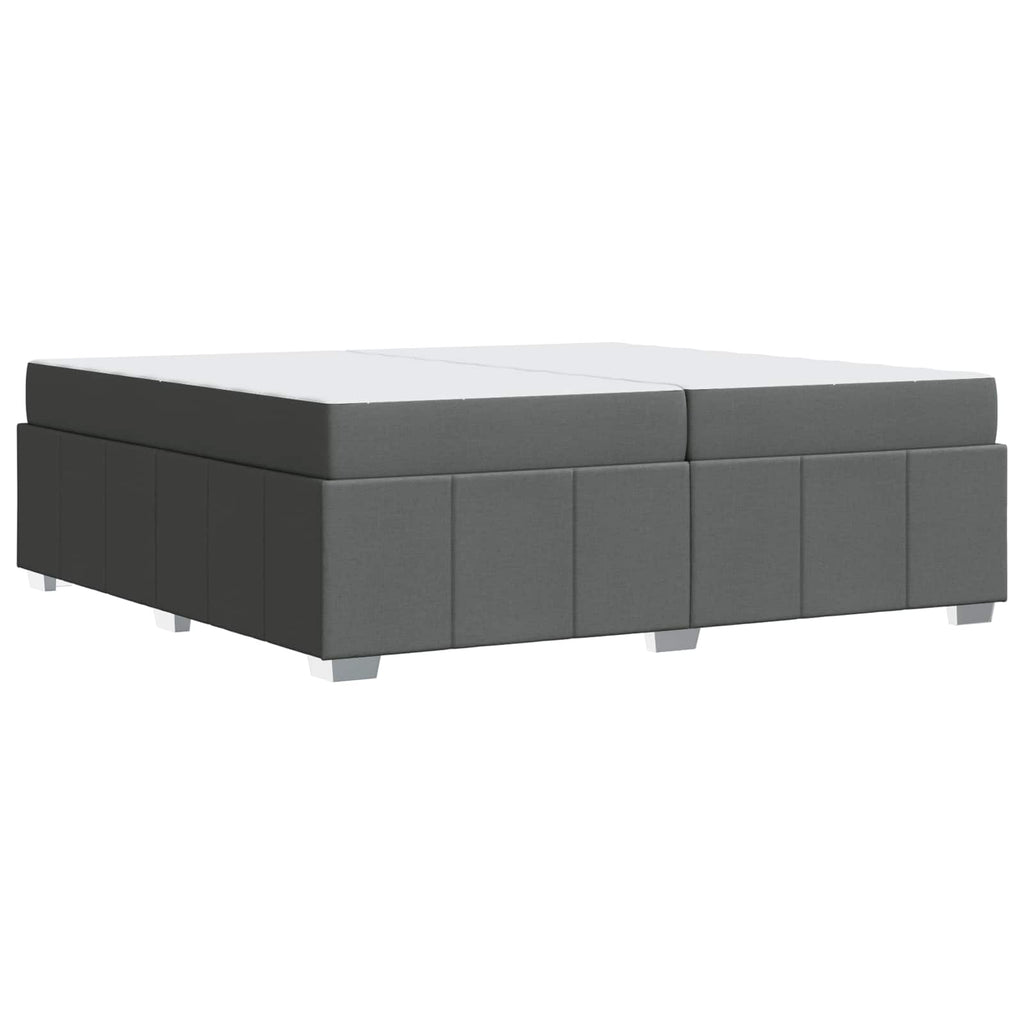 vidaXL Ramka łóżka z materacem Ciemnoszary 200 x 200 cm tkanina