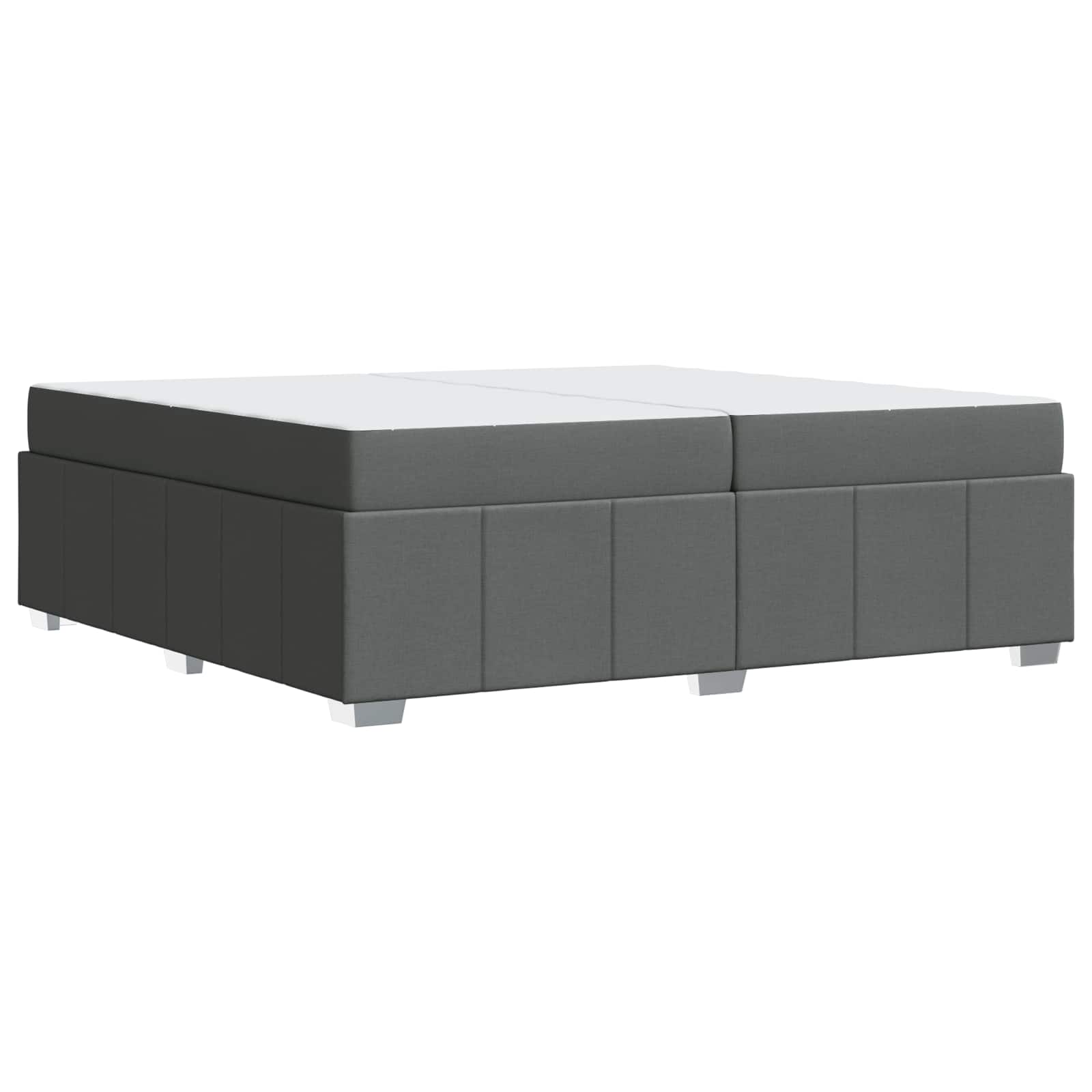 vidaXL Ramka łóżka z materacem Ciemnoszary 200 x 200 cm tkanina