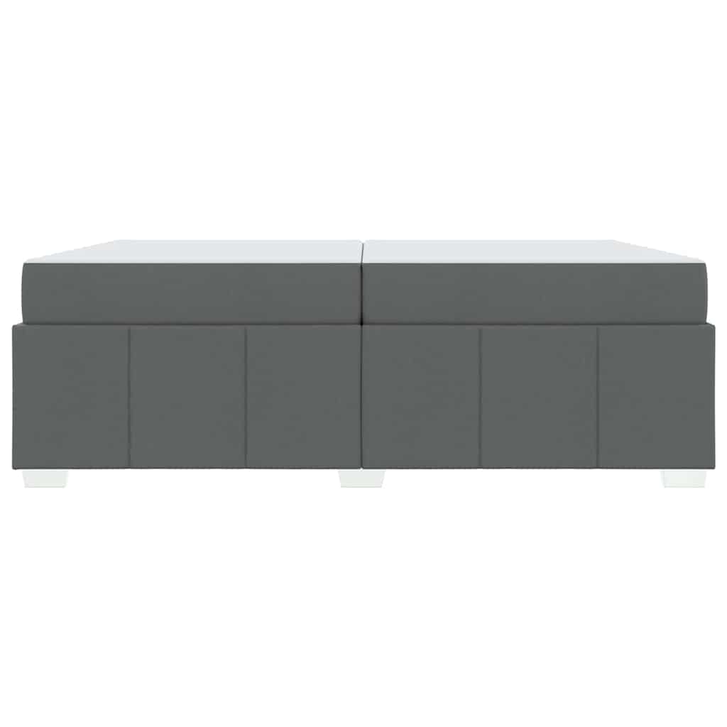 vidaXL Ramka łóżka z materacem Ciemnoszary 200 x 200 cm tkanina