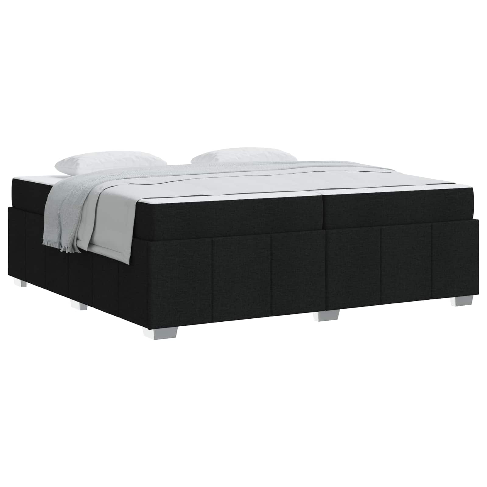vidaXL Ramka łóżka z materacem Czarny 200 x 200 cm tkanina