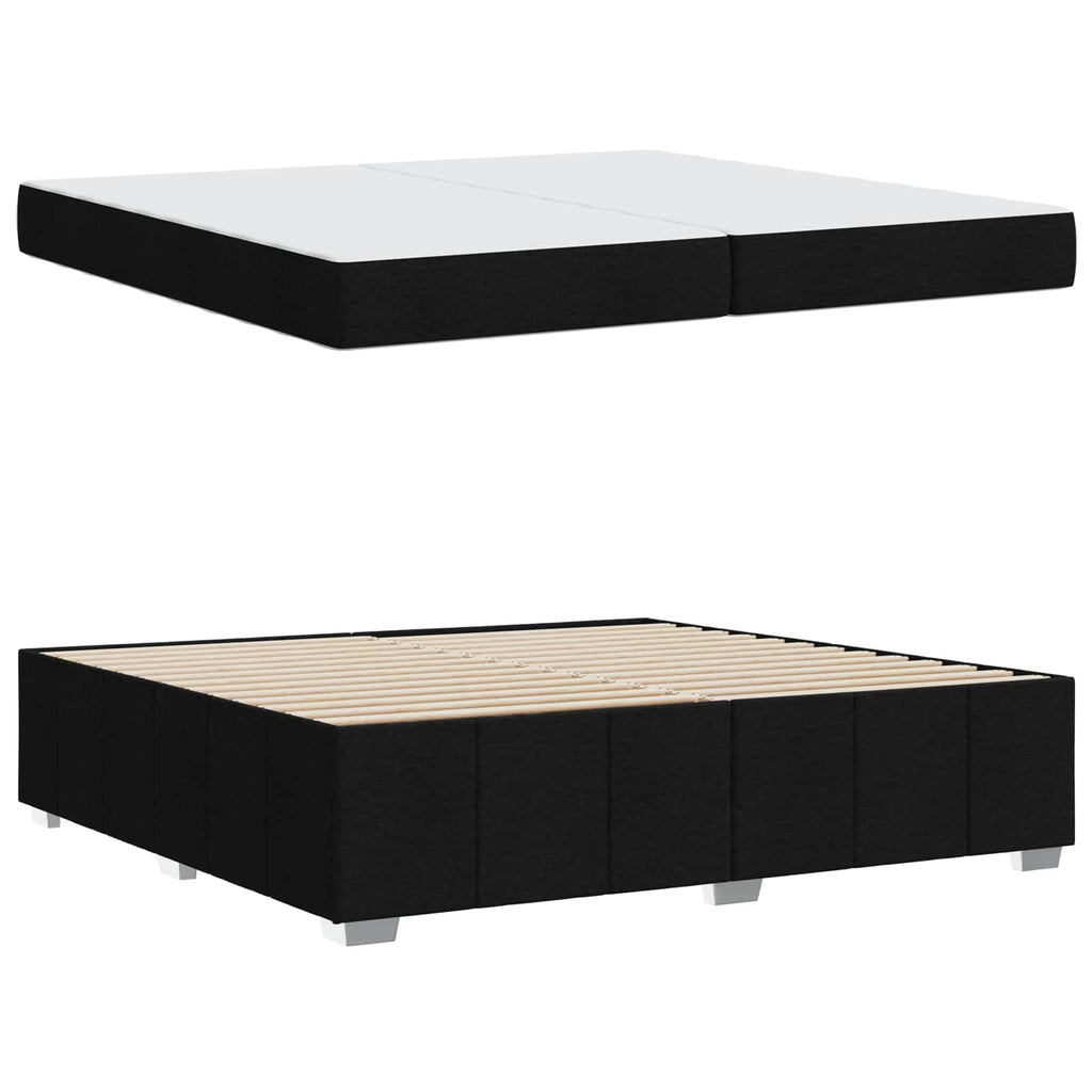 vidaXL Ramka łóżka z materacem Czarny 200 x 200 cm tkanina