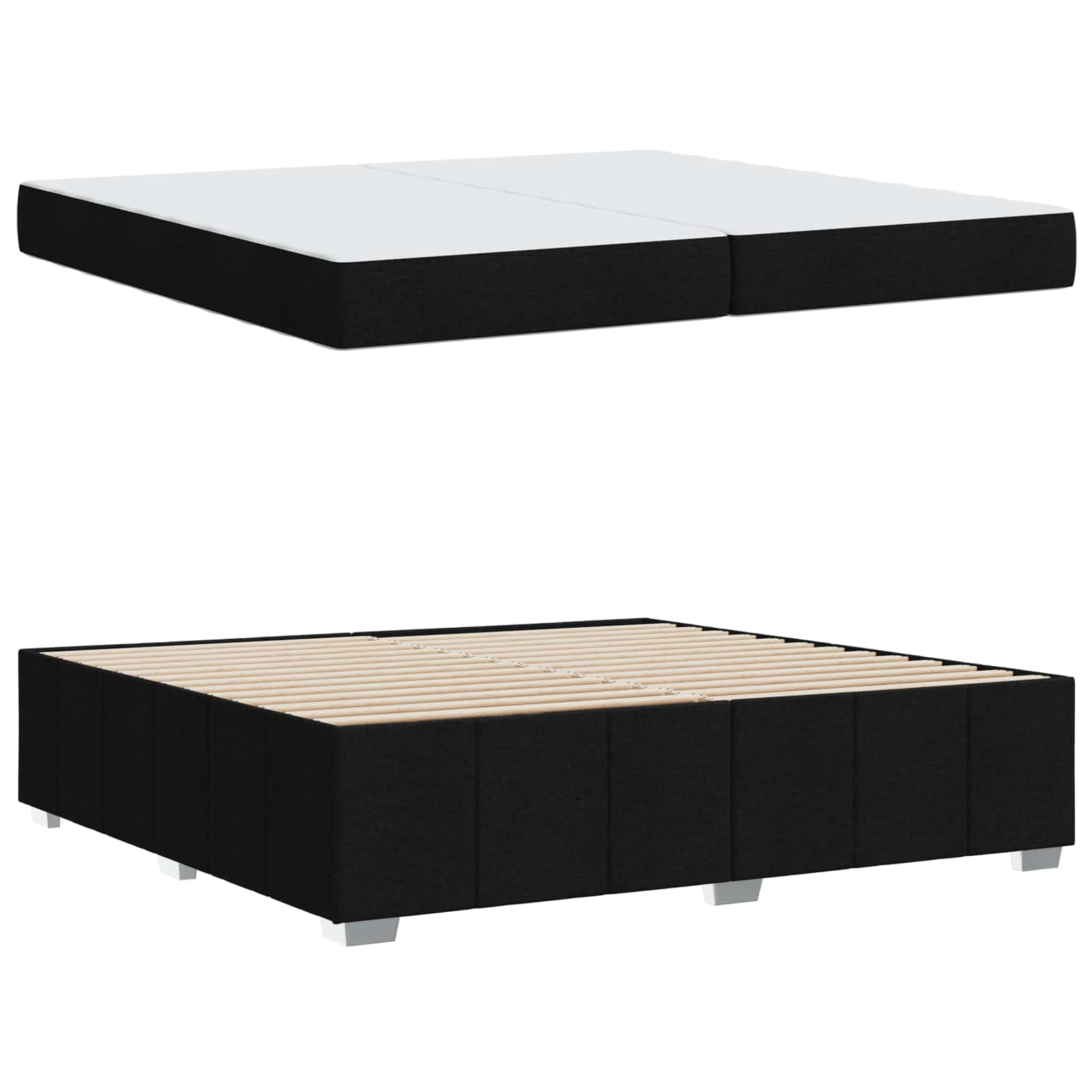 vidaXL Ramka łóżka z materacem Czarny 200 x 200 cm tkanina