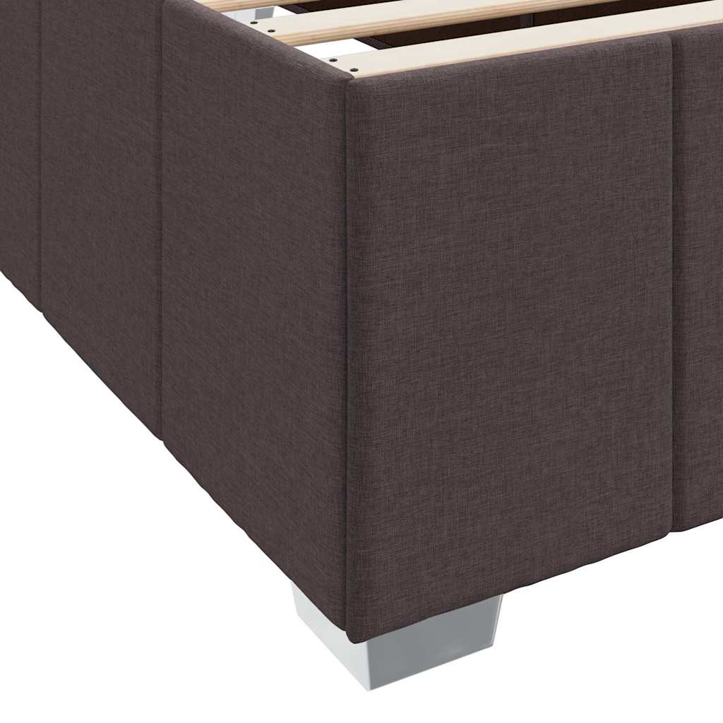 vidaXL Ramka łóżka z materacem Ciemny brąz 200 x 200 cm tkanina