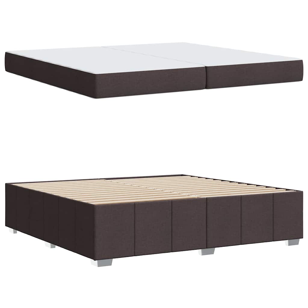 vidaXL Ramka łóżka z materacem Ciemny brąz 200 x 200 cm tkanina
