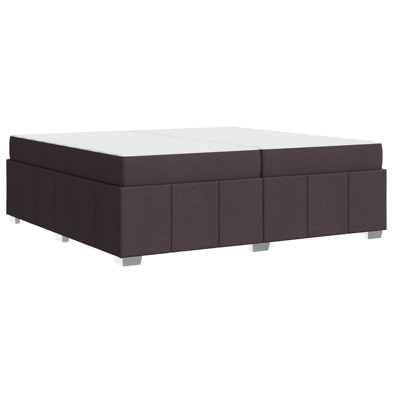 vidaXL Ramka łóżka z materacem Ciemny brąz 200 x 200 cm tkanina