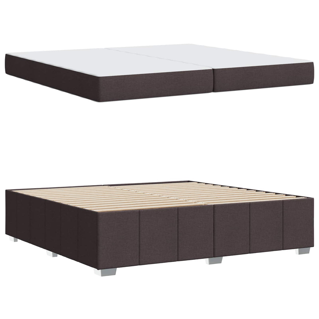 vidaXL Ramka łóżka z materacem Ciemny brąz 200 x 200 cm tkanina