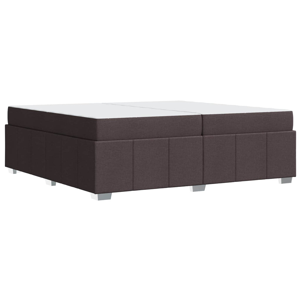 vidaXL Ramka łóżka z materacem Ciemny brąz 200 x 200 cm tkanina