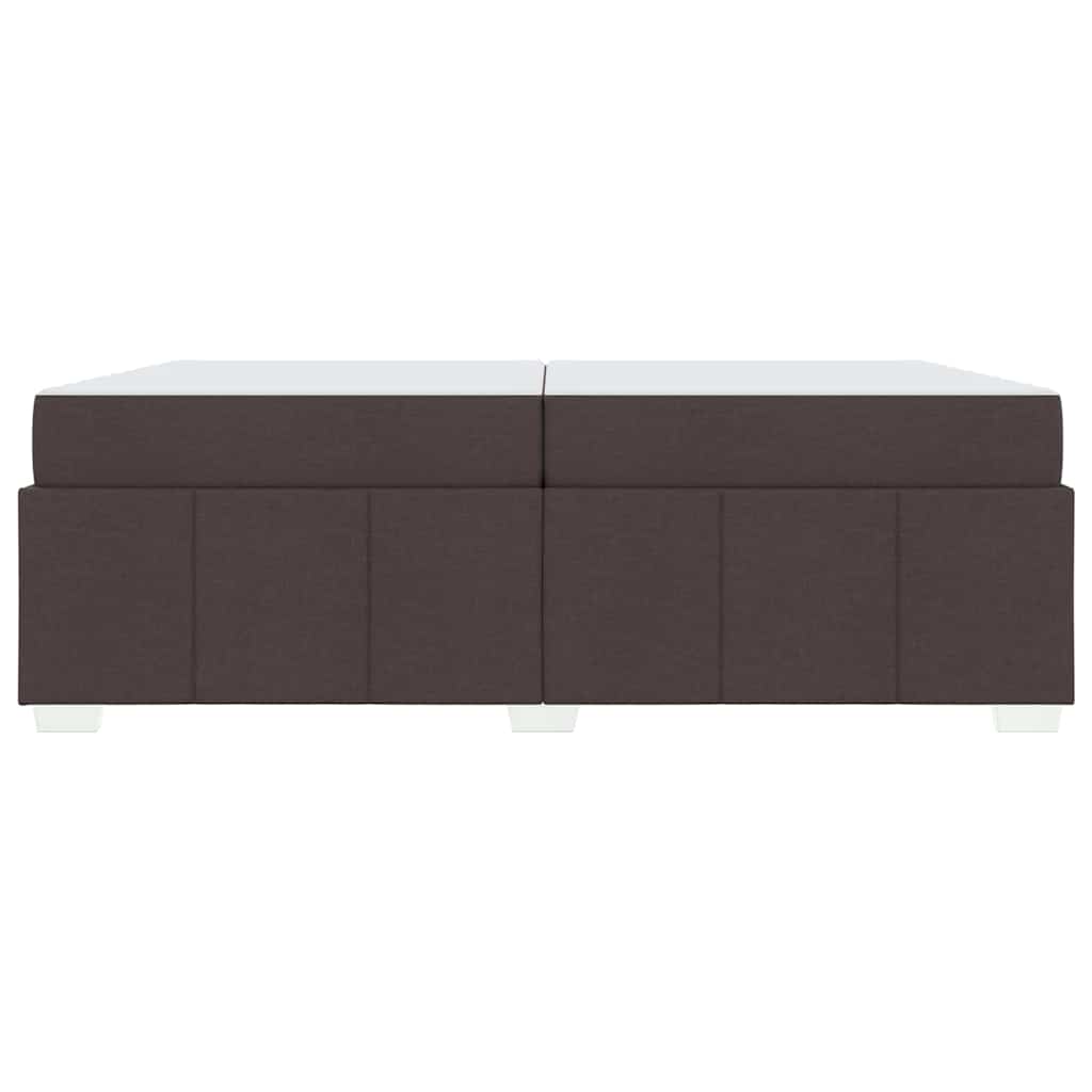 vidaXL Ramka łóżka z materacem Ciemny brąz 200 x 200 cm tkanina
