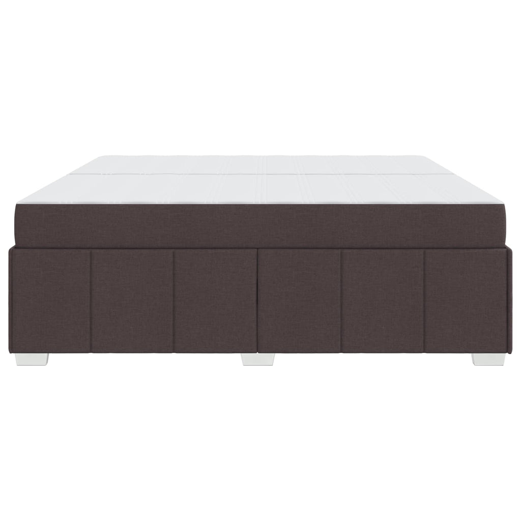 vidaXL Ramka łóżka z materacem Ciemny brąz 200 x 200 cm tkanina
