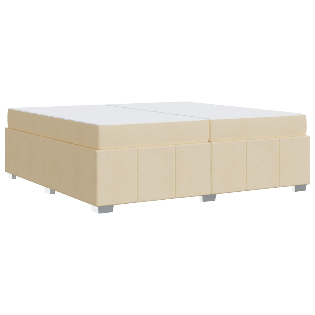 vidaXL Ramka łóżka z materacem Kremowy 200 x 200 cm tkanina