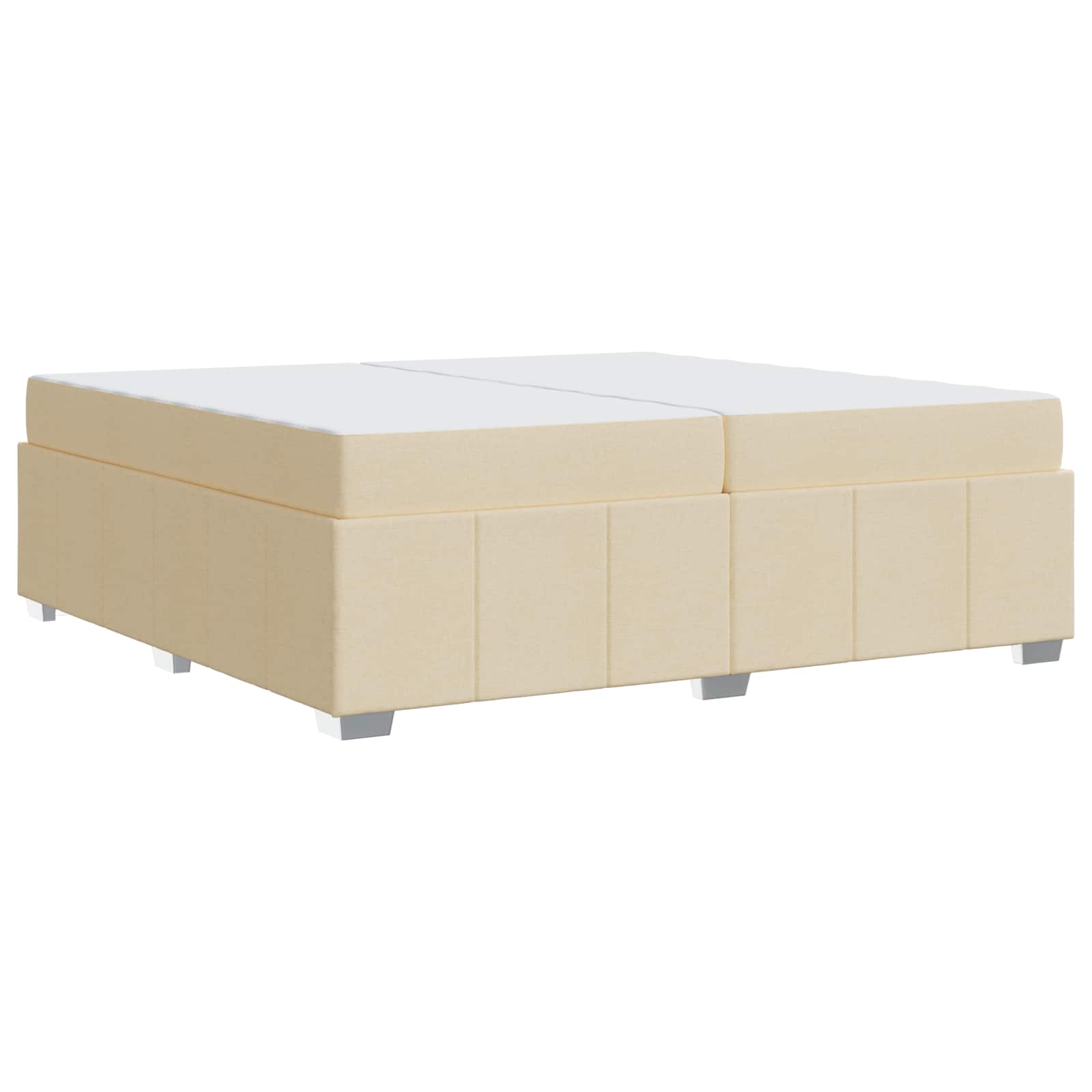 vidaXL Ramka łóżka z materacem Kremowy 200 x 200 cm tkanina