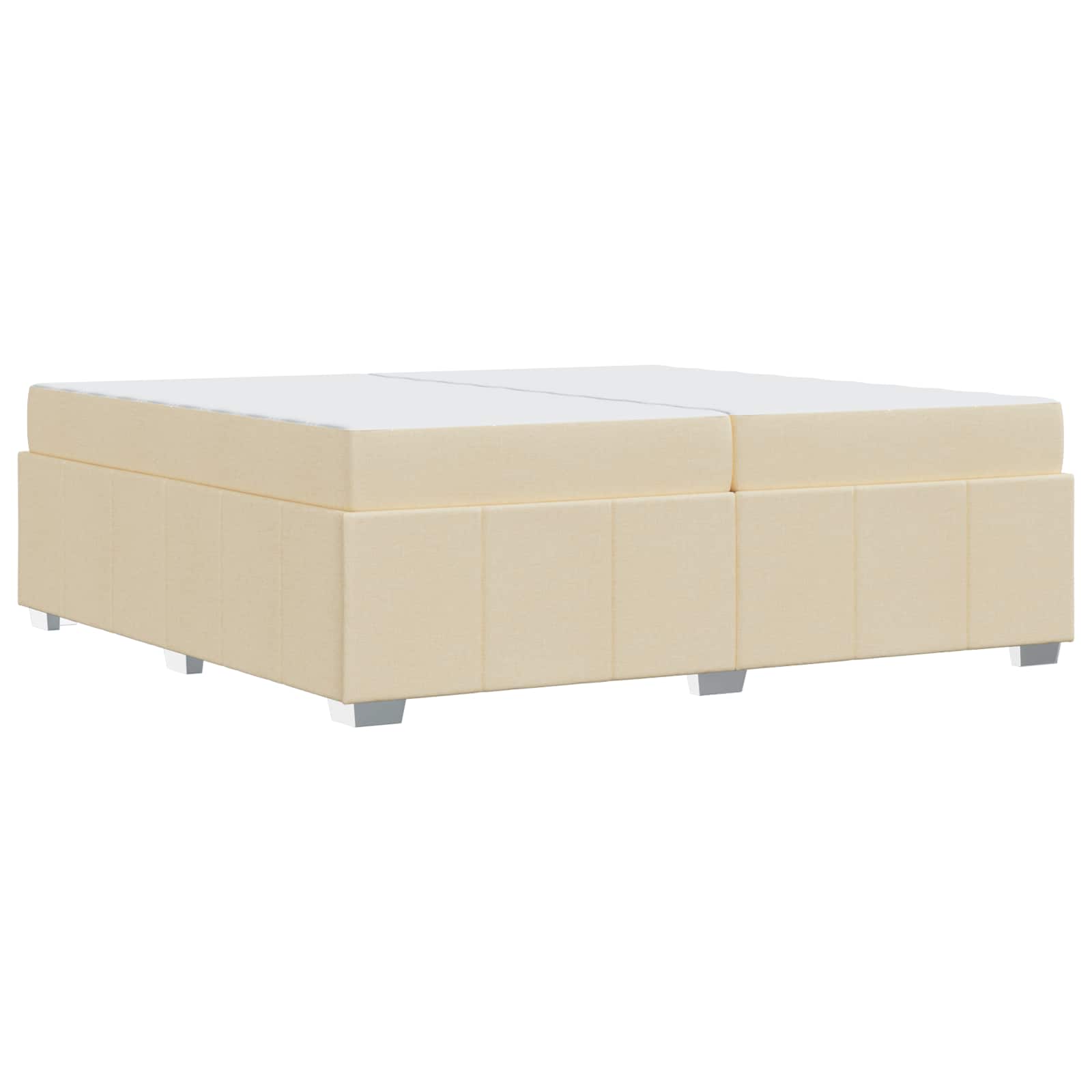 vidaXL Ramka łóżka z materacem Kremowy 200 x 200 cm tkanina
