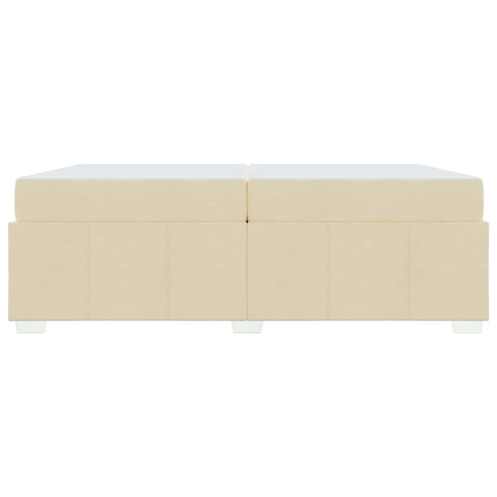 vidaXL Ramka łóżka z materacem Kremowy 200 x 200 cm tkanina
