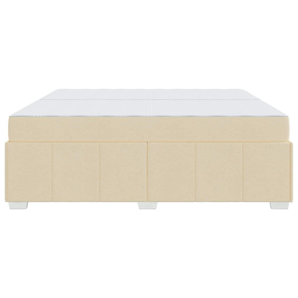 vidaXL Ramka łóżka z materacem Kremowy 200 x 200 cm tkanina
